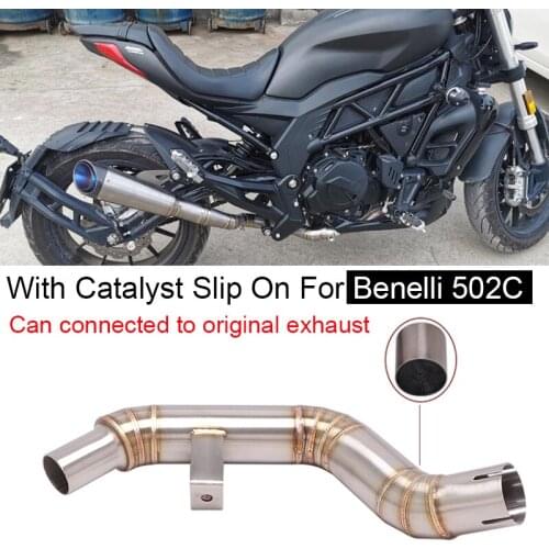 Slip On For Benelli 502C 502 BJ500-6A Motorcycle Exhaust Modified With Catalyst Middle Link Pipe Connecting original Exhaust