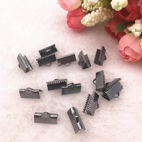 50-100pcs Gun black Crimp End beads leather cord clasps End Caps For Jewelry Making Cords Connectors DIY Jewelry Findings