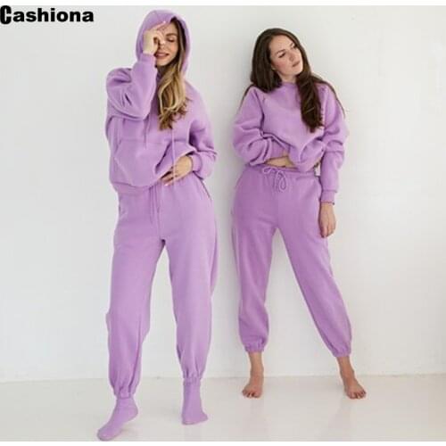 Cashiona Womens hooded sweatshirts 2020 autumn oversize hoodies shirt streetwear pockets solid color women winter fleece clothes