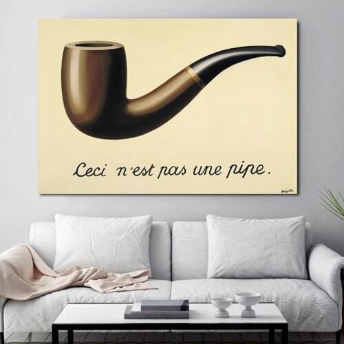 Famous Painting Rene Magritte This Is Not A Pipe Canvas Print Painting Poster Wall Art Pictures for Home cuadros Decor