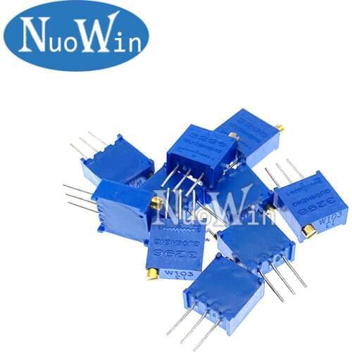 10pcs 3296W 3296 10 20 50 100 200 500 1K 2K 5K 10K 20K 50K 100K 200K 500K 1M ohm 100R 200R 500R Trimpot Trimmer Potentiometer