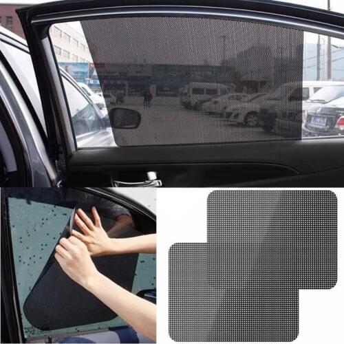 2Pcs Car Rear Window Side Sun Shade Cover Block Static Cling Visor Shield Screen Sticker Car Sun Shades Film Protection Window