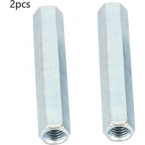 2Pcs M8x66 Long Rod Coupling Hex Sleeve Nut Standoff Threaded Fasteners Bolt Fixed Galvanized Connection Thread Carbon Steel Nut