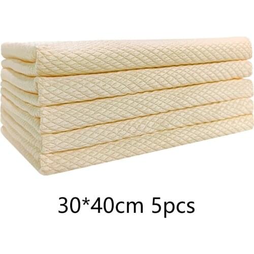 5PCS/Set Fish Scale 30cm*40cm /25*25cm Microfiber Polishing Cleaning Cloth Kitchen *100% Brand New And High Quality