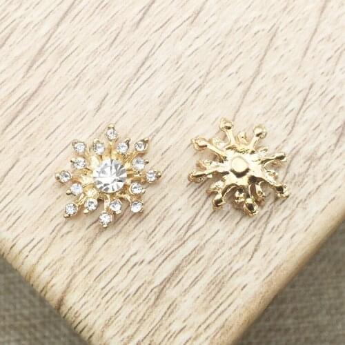 50pcs/lot flatback pearl rhinestone buttons metal pearl buttons for flower DIY hair accessory