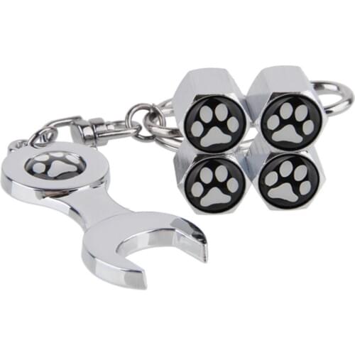 Car Truck Tire Accessories Wheels Valve Caps & Wrench Footprint Logo for Chevrolet Captiva Niva Aveolacetti Sonic Spark Cruz