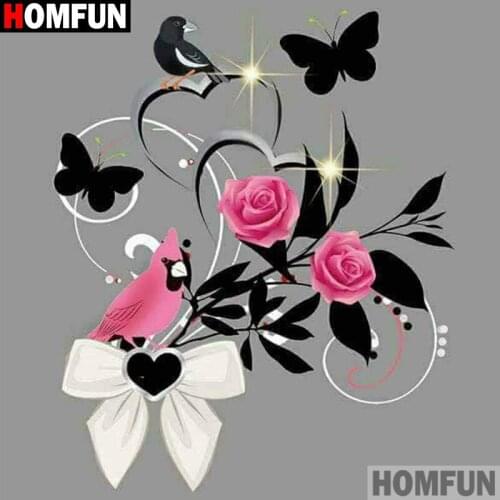 HOMFUN Full Square/Round Drill 5D DIY Diamond Painting "flower" Embroidery Cross Stitch 5D Home Decor A00210