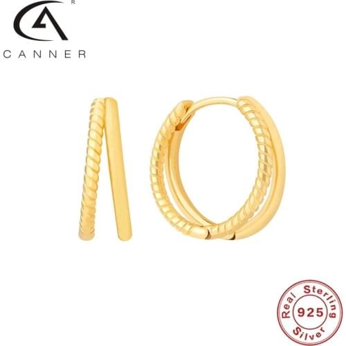 CANNER New Trend Hoop Earrings For Women Earring Jewelry Accessories Girls Pendientes Plata 925 Moda 2021 Originales Pendientes