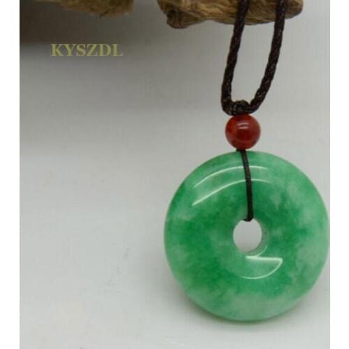 KYSZDL Free Shipping New without tags Fashion Jewelry 35MM Round Natural Green STONE Pendant fashion jewellery