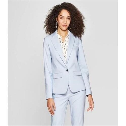 Hot Selling Blue Women Pantsuit Jacket Women Fashion Long Sleeve Suit Women Tailored Collar Jacket Suits Female Ladies