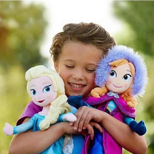 40cm/50cm Disney Frozen Elsa Anna Princess Plush Toy Frozen Snow Queen Princess Anna Childrens Toy Halloween Birthday Gift