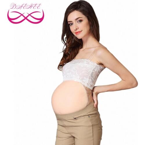 Skin Color 1000G 2~3 Month Silicone Fake Pregnancy Belly Bump Tummy with Strap Backside Self-Adhesive For Men Women Actor