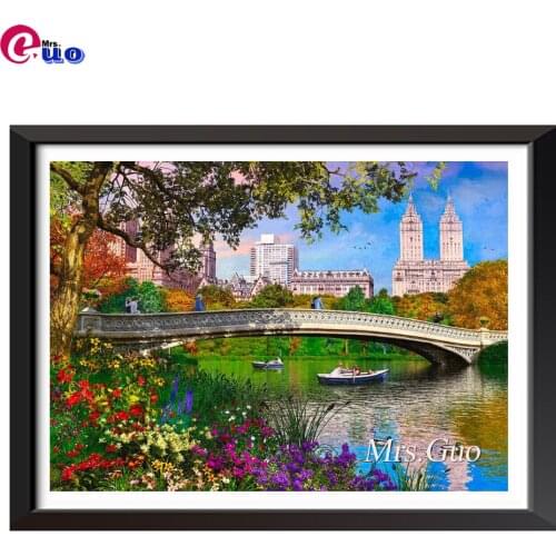 Full Square/Round Drill 5D DIY Diamond Painting Beautiful City Scenic"Bow Bridge" 3D Embroidery Cross Stitch 5D Home Decor Gift
