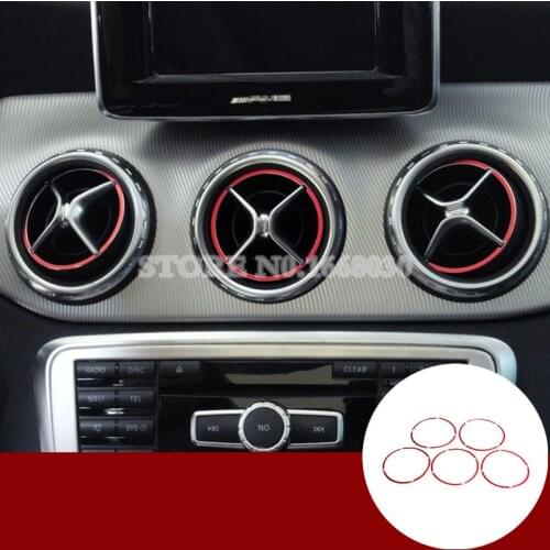 Red Inner Center Console Air Vent Outlet Cover Ring For For Benz CLA C117 X117 W117 2013-2018 Car accesories interior Car Trim