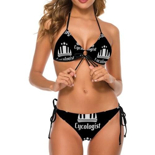 Cycologist Bikini Swimsuit Bondeau Cheap Two Piece Swimwear Youth Hot Surf Bathing Suit