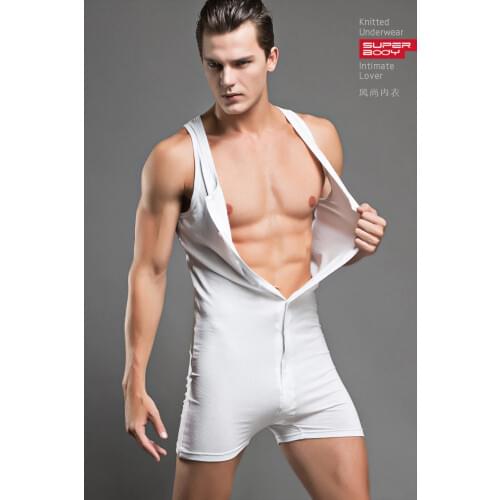 Hot Mens Bodywear Body Suit Cotton Undershirt Mens GYM Unitard Sports Singlet Leotard Sexy Jumpsuits Onesie Sleepwear V38