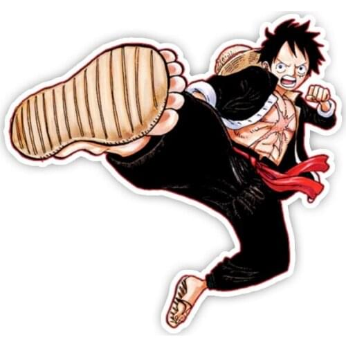 Luffy One Piece Anime Car Stickers Decals Motor Laptop Car Accessories Stickers Cartoon Decorative 13cm*12cm
