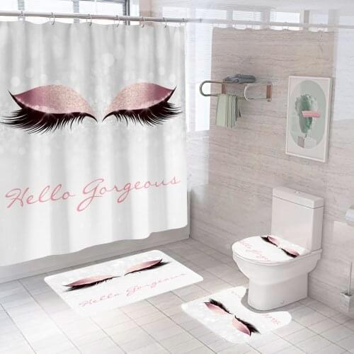 Fashion Eyelash f Shower Curtain Simple Bathroom Curtain Frabic Waterprood Polyester Bath Curtain De Home Textiles With Hooks