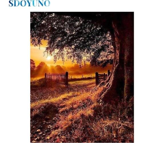 SDOYUNO Full Square/Round Diamond Painting Kits Landscape 5D DIY Painting Diamond Embroidery Mosaic Scenery Home Decor