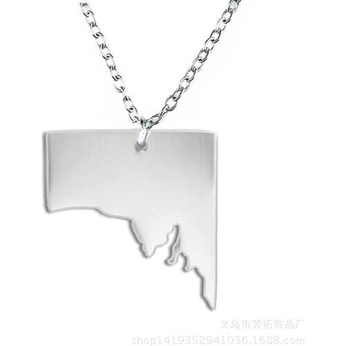 SUTEYI Fashion Australian Map Necklace South Australian Stainless Steel Pendant Necklaces For Women Men Jewelry Gifts
