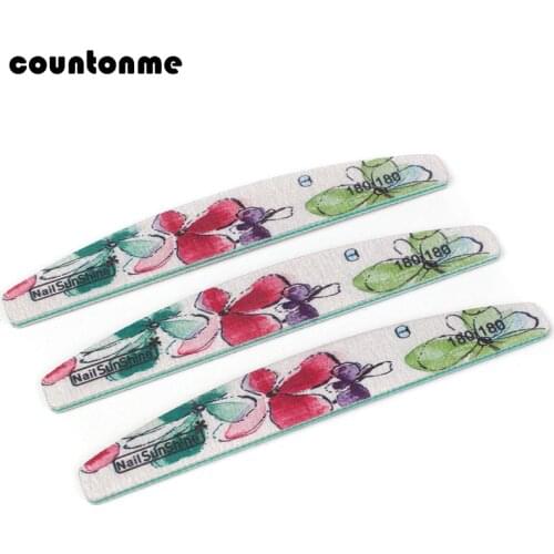 5pcs 180/180 Grit Nail Files Sandpaper Sanding Buffer Buffing UV Gel Polish Files Double Sided Pedicure Manicure Accessories