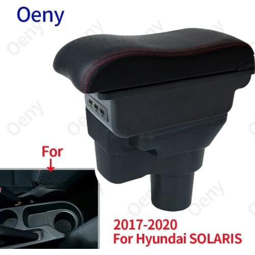 For Hyundai SOLARIS Armrest For Hyundai Solaris 2 Accent Verna Car Armrest box 2017 2018 2019 2020 Storage box car accessories
