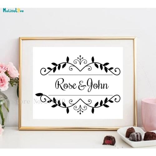 Custom Name Wall Floor Vinyl Sticker Logo Wedding Personalized Home Decoration Poster New Design Cool Wall Art Murals YT699
