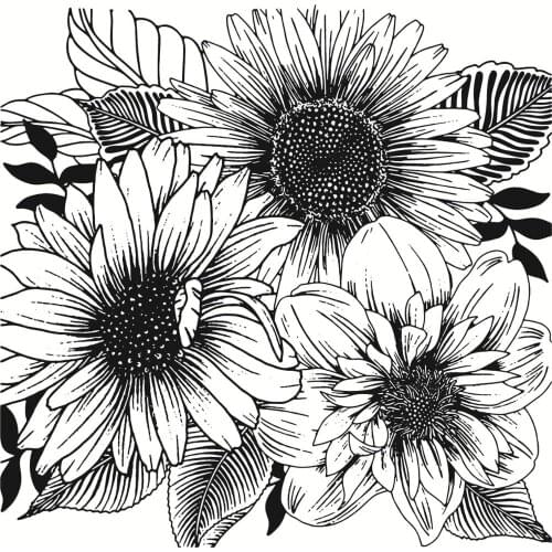 14x14 Fresh flowers Transparent Clear Stamps Silicone Seals for DIY scrapbooking photo album Card Making