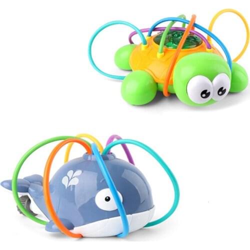 Cartoon Tortoise/Whale Sprinkler Toy with Connector Rotating Bathroom Baby Bath Toy Summer Outdoor Garden Sprinkler Toy Soaker