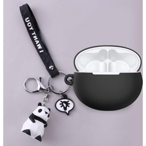 For Beats Studio Buds Case Cartoon Panda Earphone Case for Beats-Studio Buds Silicone Protective Case fashion key chain Case