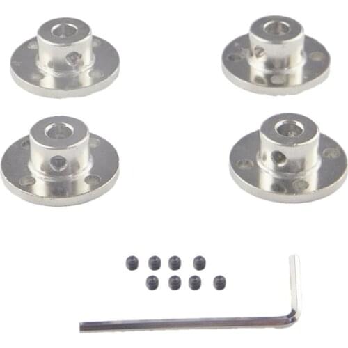 CHANCS Flange Coupling Connector 7mm Rigid Flange Shaft Coupling Shaft Axis Fittings for DIY RC Model Motors 4PCS