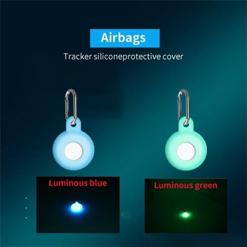Luminous Case For Apple Airtag Case Silicone Protective Cover For Airtags Anti-lost Sleeve Device Keychain With Hook