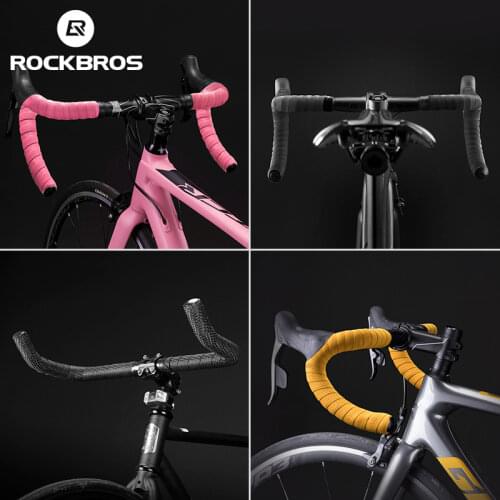 ROCKBROS Bicycle Handlebar Tape Road Bicycle Anti-slip Silica Gel EVA Shock Absorption Handle Bar Tape Cycling Wrap End Plug