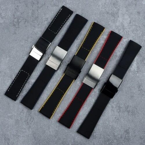 Waterproof Nylon Strap Mens22 24mm Watch Accessories For Breitling Avenger Blackbird Scout Super Ocean Rubber Strap Wristband