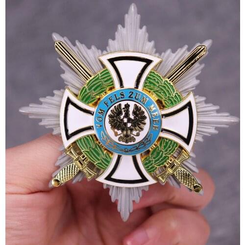 GERMAN PRUSSIA HOHENZOLLERN ROYAL HINDENBURG STAR IRON CROSS MEDAL BADGE PIN