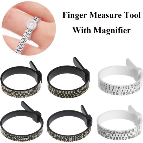 1PC UK/US/EU/JP Official Ring Sizer Jewellery Making Finger Measure Tool Gauge With Magnifier Jewellery Making Ring Band