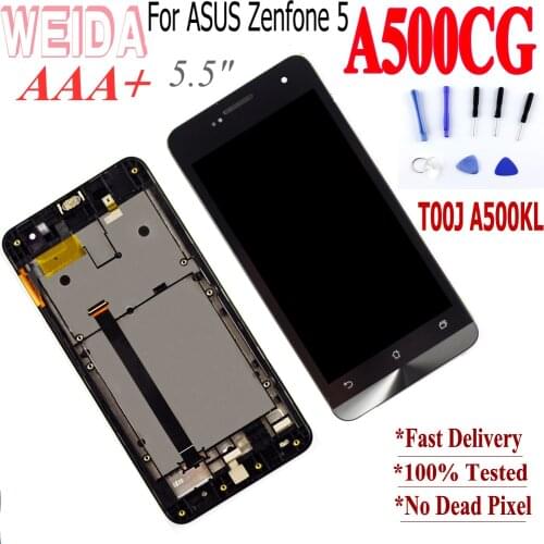 5.0" Original For ASUS Zenfone 5 A500KL A500CG A501CG T00J LCD Touch Screen Digitizer for Zenfone 5 Display Free Shipping
