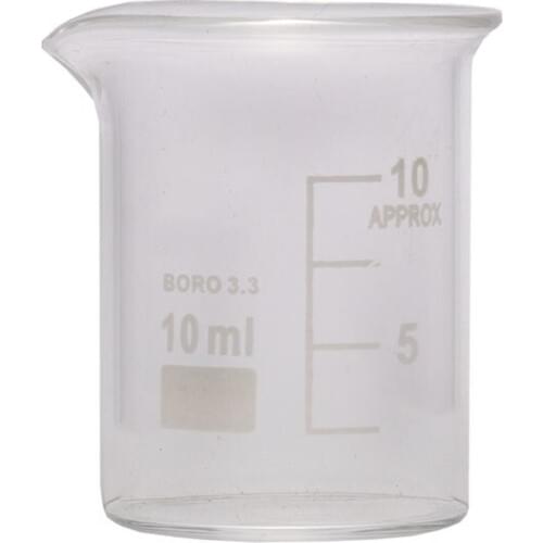 5Pcs/Lot 10mL Glass Beaker Low Form New Chemical Lab Glassware