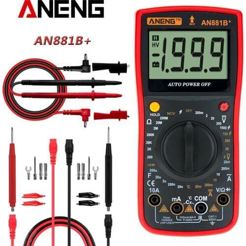 AN881B+ True Rms Digital Multimeter Tester Transistor Testers Manual High Precision Digitals Multimeter Tester Ac/Dc Multi Meter