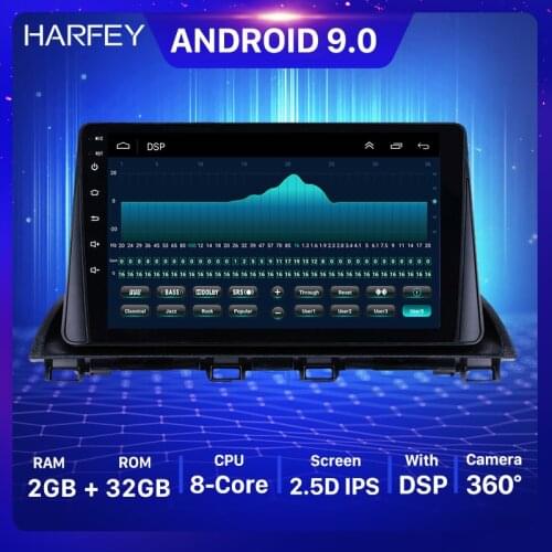 Harfey 9" Android 9.1 Car radio Multimedia Player GPS For Mazda 3 Axela 2013 2014-2018 support SWC DVR OBD wifi Mirror Link 2Din