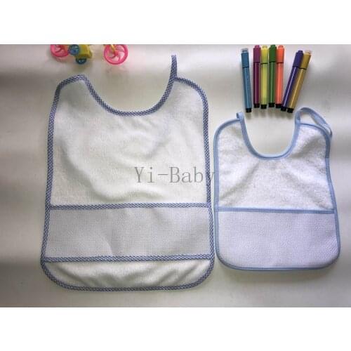 Free shipping Cross Stitch Bibs Baby Bibs Infant saliva towels baby bibs blue 4PCS/Set YB170008