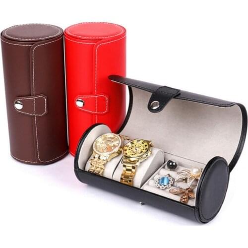 Hot Wristwatch Couple Bracelet Jewelry PU Leather Box Creative Design Both Watch Ring Display Gift Box Case Storage Travel Pouch