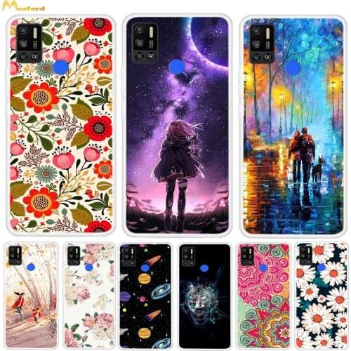 For Tecno Spark 6 Air Case Cute Girls Flower Cat Silicone Phone Cover For Tecno Camon 12 Pro Smart 5 Case Spark6 Go Camon12 Air