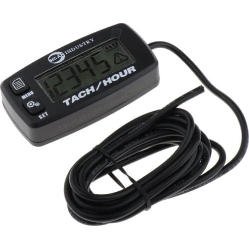 Backlit Digital Hour Meter Tachometer for Motorcycle Tachometer Marine Scooter, Easy to Install