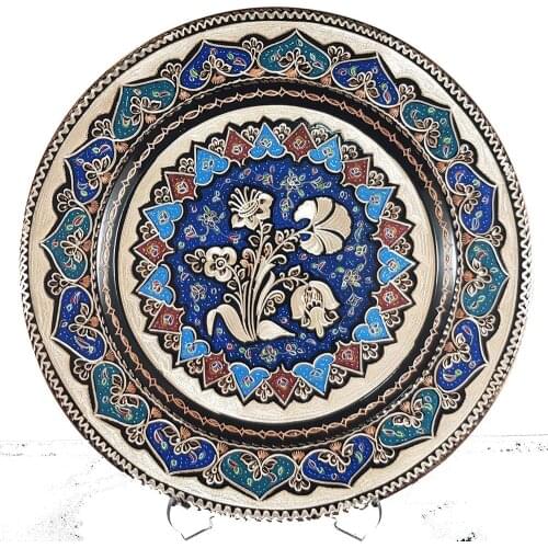 Handmade Decorative Plates for Display Wall and Room - Copper (Art Design1)