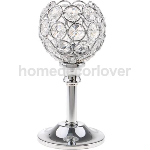 Long Stand Crystal Candle Holder Tea Light Stand Candelabra Candlestick Home Pub Bar Events Parties Decor