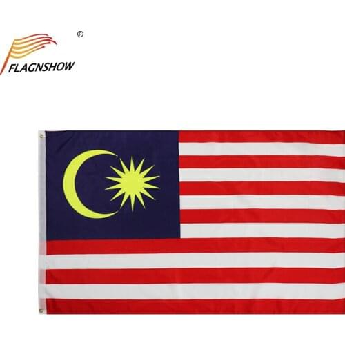 Flagnshow Malaysia Flag One Piece 3X5 FT Hanging Polyester Malaysian National Flags with Brass Grommets