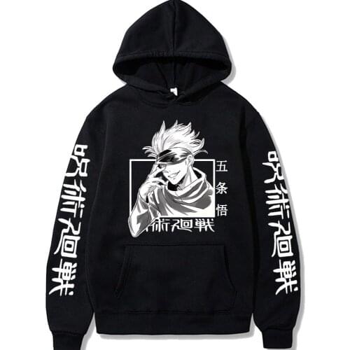 Jujutsu Kaisen Hoodie Hip Hop Anime Pullovers Tops Loose Long Sleeves Autumn Man Cloth