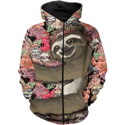 Cool Sloth Animal 3D Printed Mens Hoodie Harajuku Fashion Sweatshirt Unisex Casual Jacket Pullover Sudadera Hombre KJ055