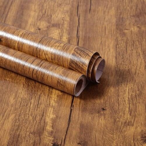 Contact Paper Wood Grain Home Wall Paper for Furnitures Wall Renocation DIY Decorable Film Self-adhesive Wall Sticker in Rolls
